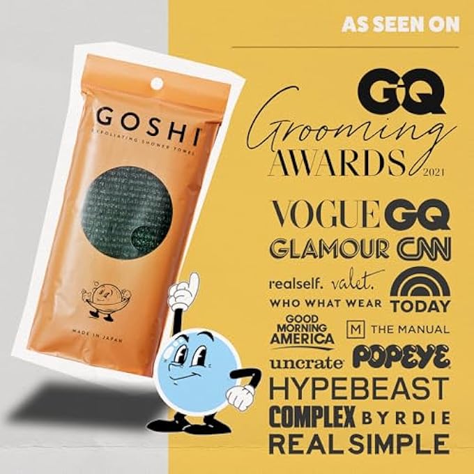 GOSHI Exfoliating Shower Towel - Rip-Resistant Exfoliating Washcloth for All Skin Types - Moss Green - Made in Japan - Image 4